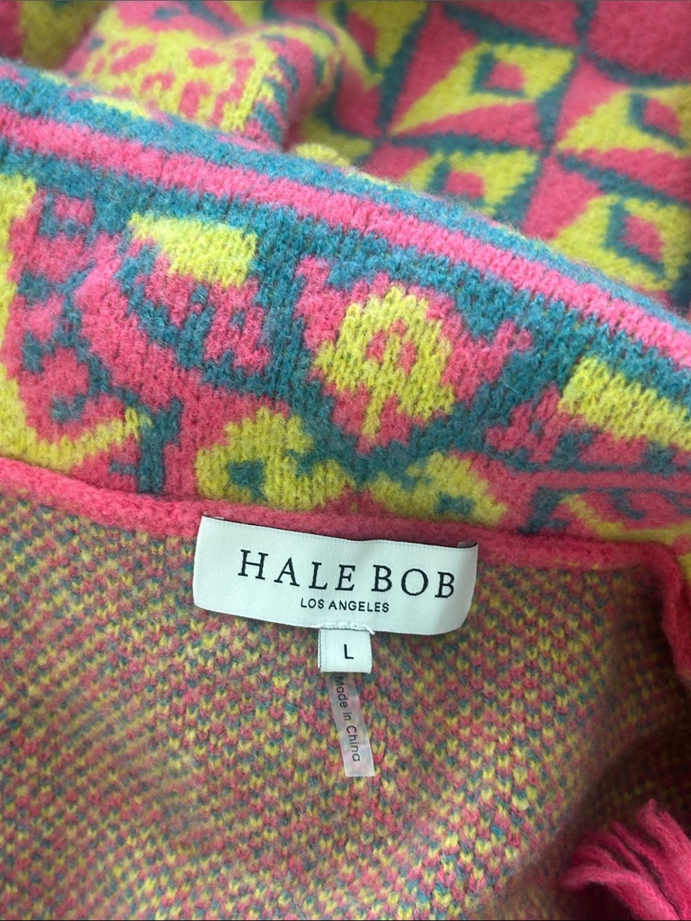 Hale Bob Bright Pink Alessandra Cardigan Size Large EUC - Picture 7 of 8